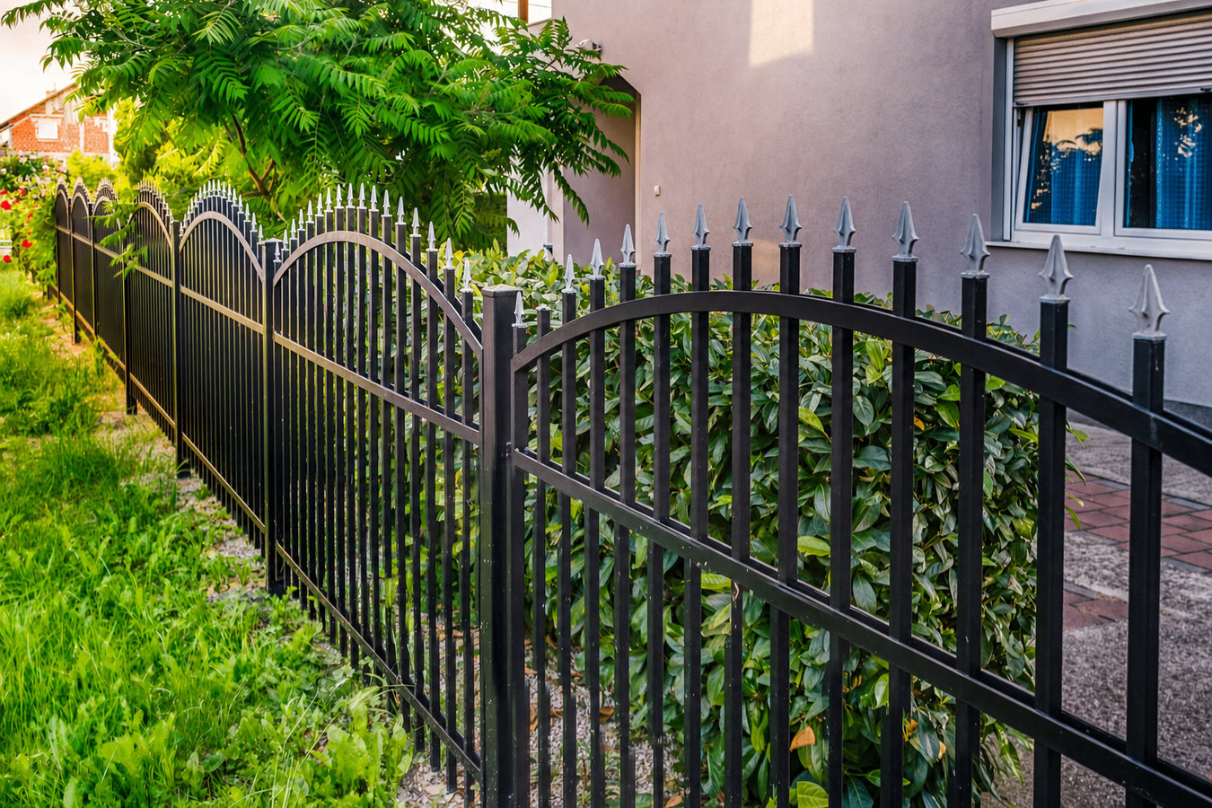 Ornamental iron fence installation